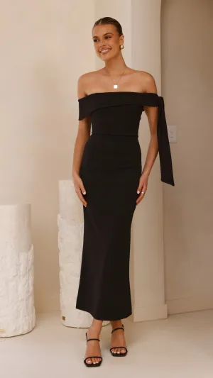 Weather Chic Halen Off Shoulder Midi Dress - Black