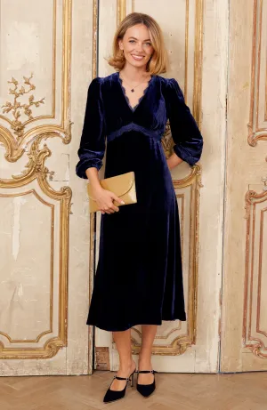 Lorna Velvet Lace Dress | Navy Stylish options