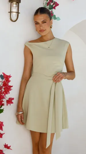 Glow Edge Gem Mini Dress - Sage