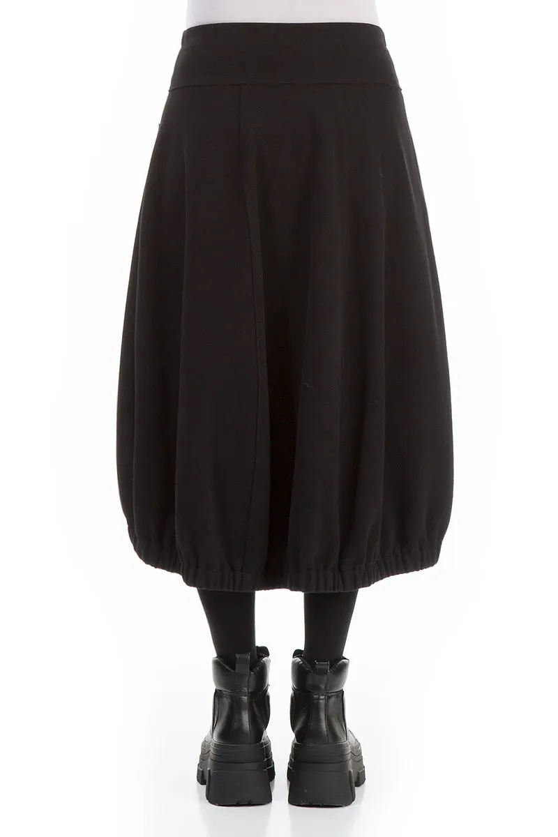 Longer Back Black Cotton Jersey Skirt Versatile Outfit