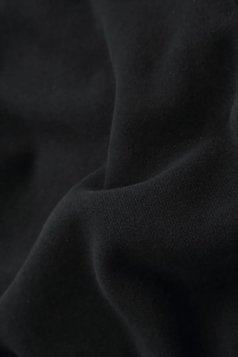 Longer Back Black Cotton Jersey Skirt Artisanal Craft