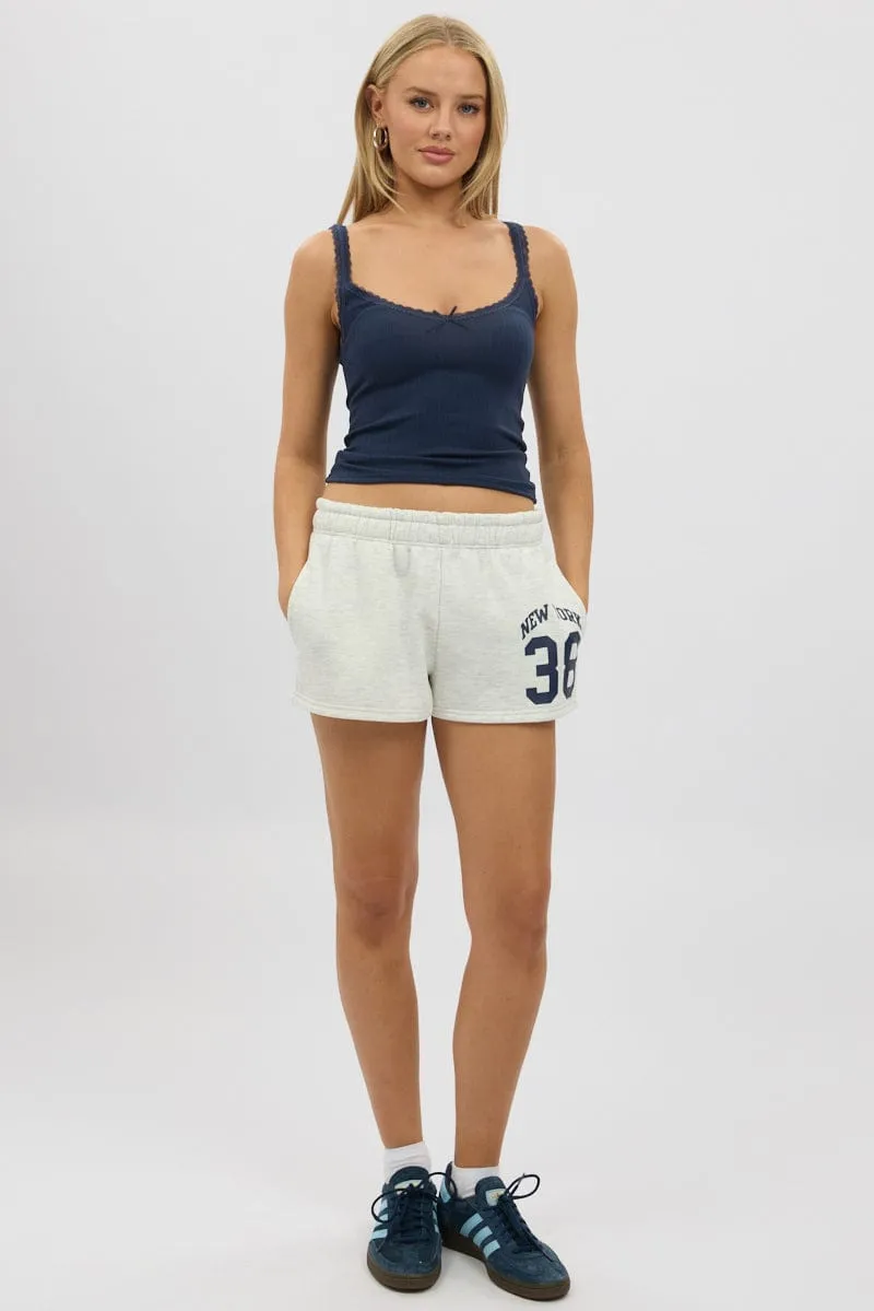 warm tones Grey Track Shorts Elasticated