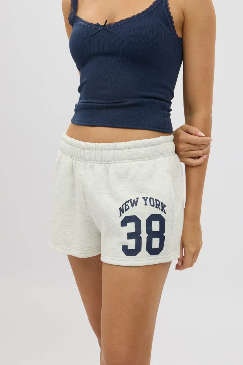 Anti Snag Fabric Grey Track Shorts Elasticated