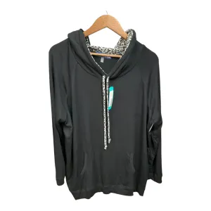 Sweatshirt Hoodie By Clothes Mentor In Black, Size: 1x Beach Ready WrinkleResistantClothing