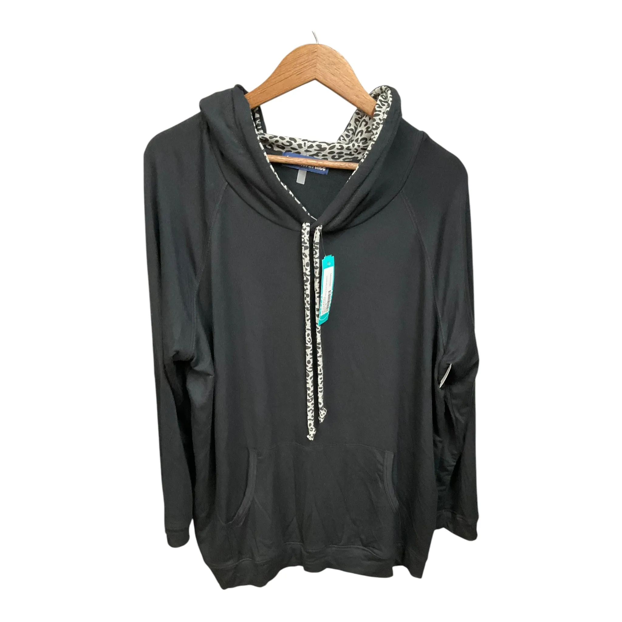 Sweatshirt Hoodie By Clothes Mentor In Black, Size: 1x Beach Ready WrinkleResistantClothing