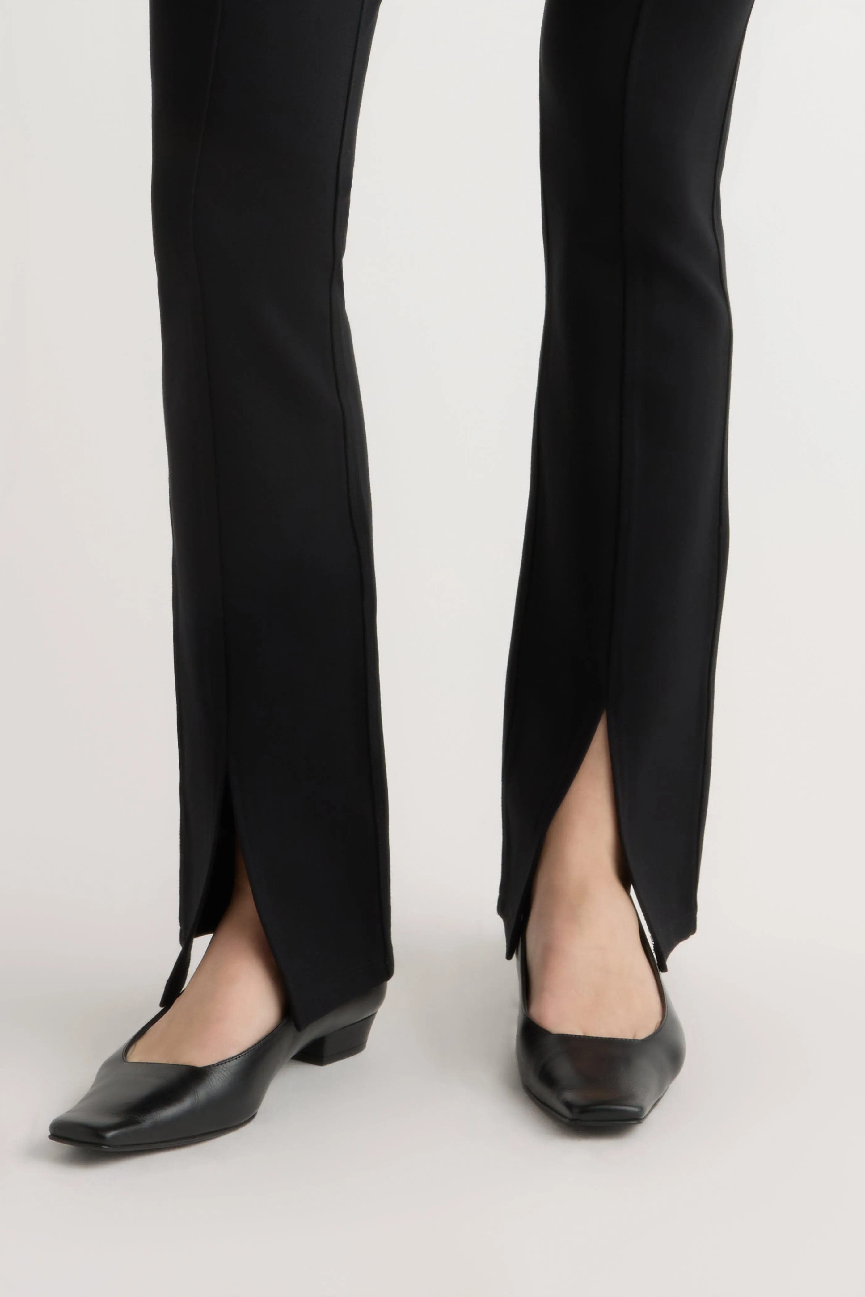 Gusseted Crotch Casual Must-Have Cass Front-Split Ponte Stretch Pant