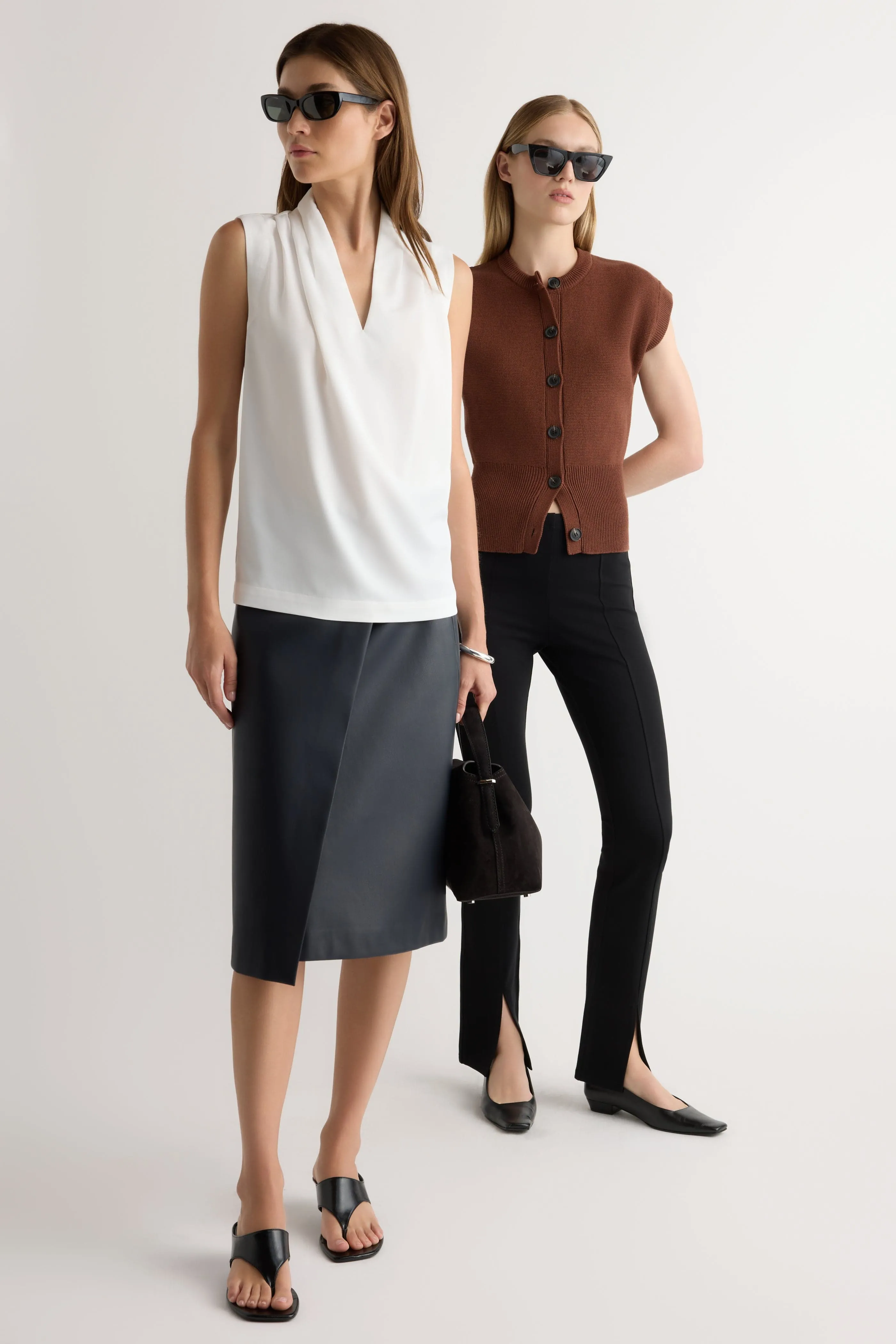Cass Front-Split Ponte Stretch Pant Layer Ready Flex Fit