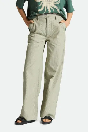 Breathable fabric Quick Drying Victory Full Length Wide Leg Pant - Sea Kelp Stripe