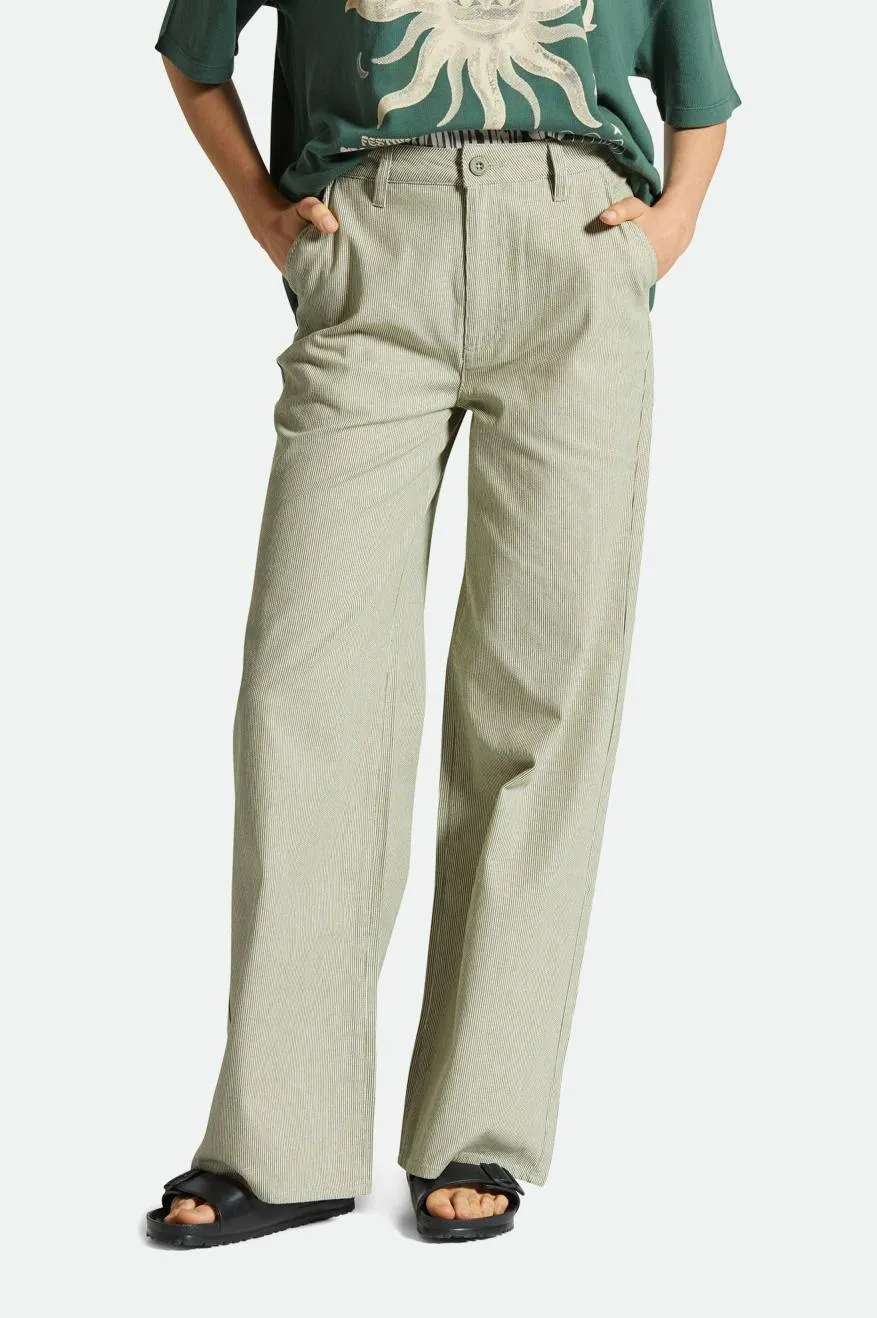 Breathable fabric Quick Drying Victory Full Length Wide Leg Pant - Sea Kelp Stripe