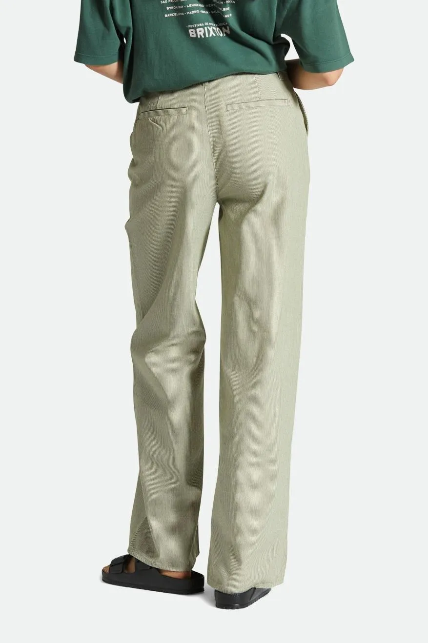 Victory Full Length Wide Leg Pant - Sea Kelp Stripe Indoor Comfort