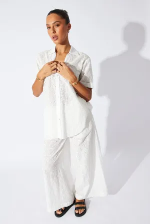 Vision Fit White Eyelet Shirt Short Sleeve