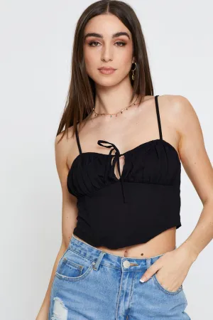Cyber Glow Shape Hug Black Corset Singlet