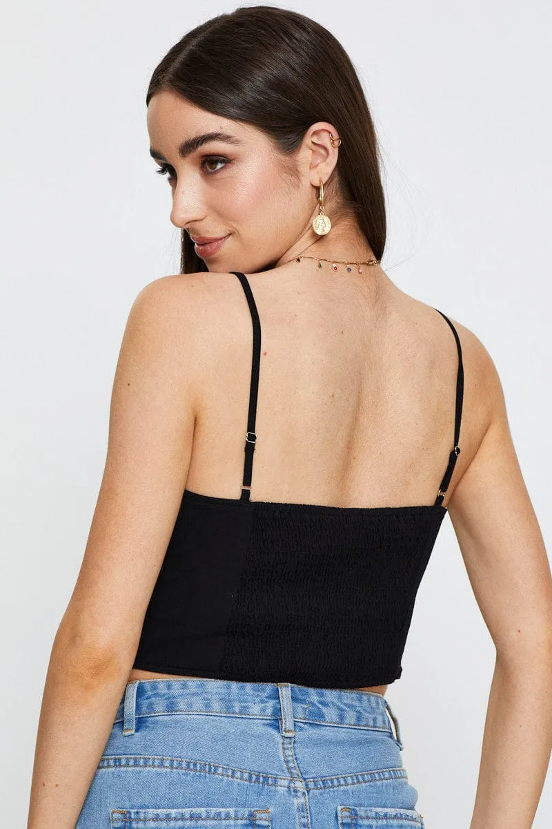 Modern Cut Black Corset Singlet