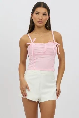 casual fun Pink Mesh Singlet Top
