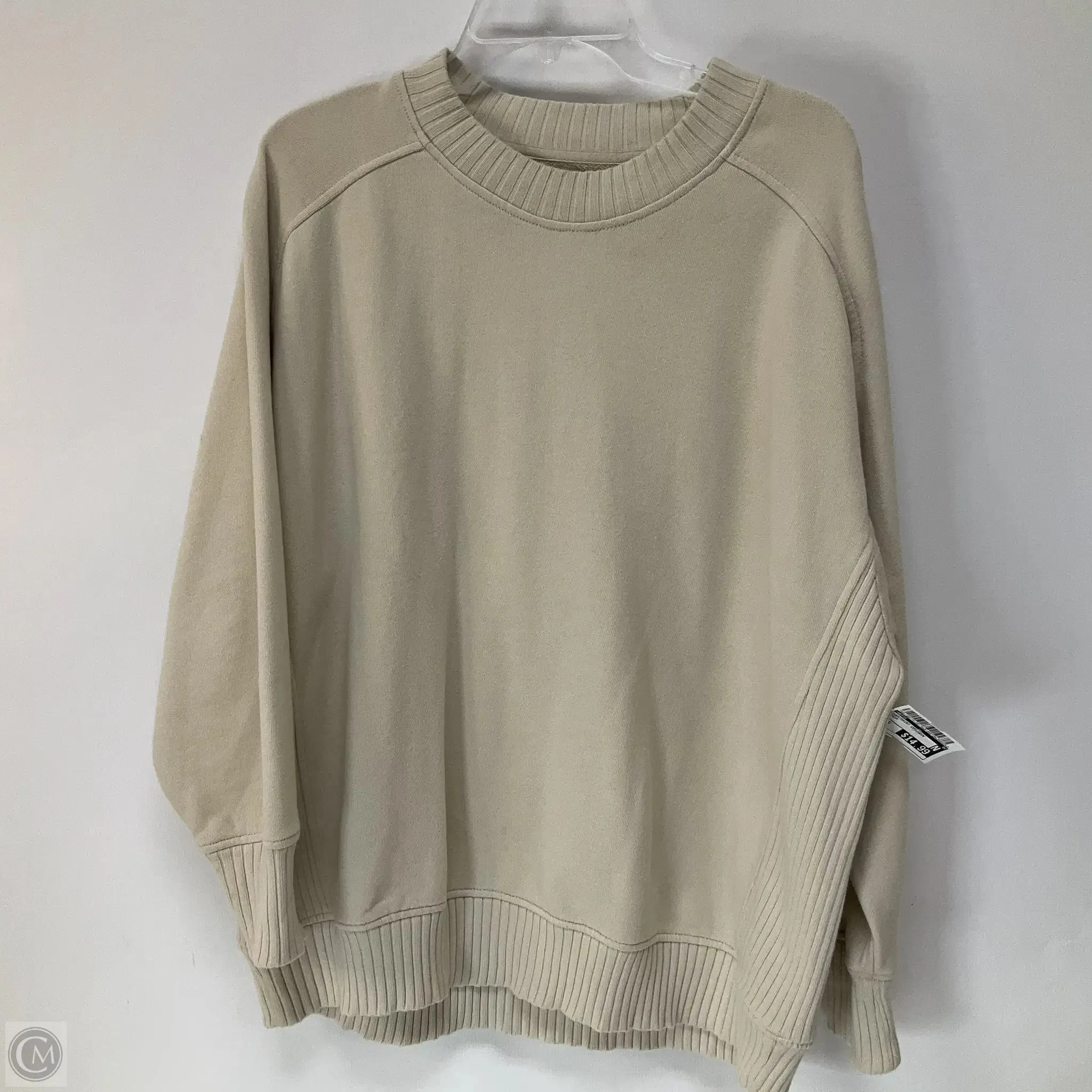 DoubleStitchedEdges Sweatshirt Crewneck By Aerie In Cream, Size: S
