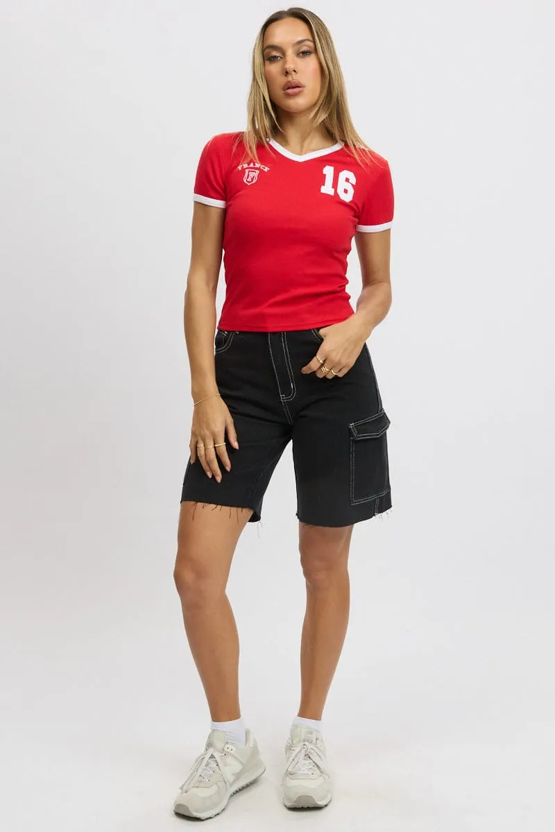Travel Ready Red Graphic Tee Short Sleeve