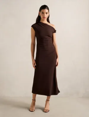 Paris Draped Mesh Midi Dress Modern Grace Tower Look