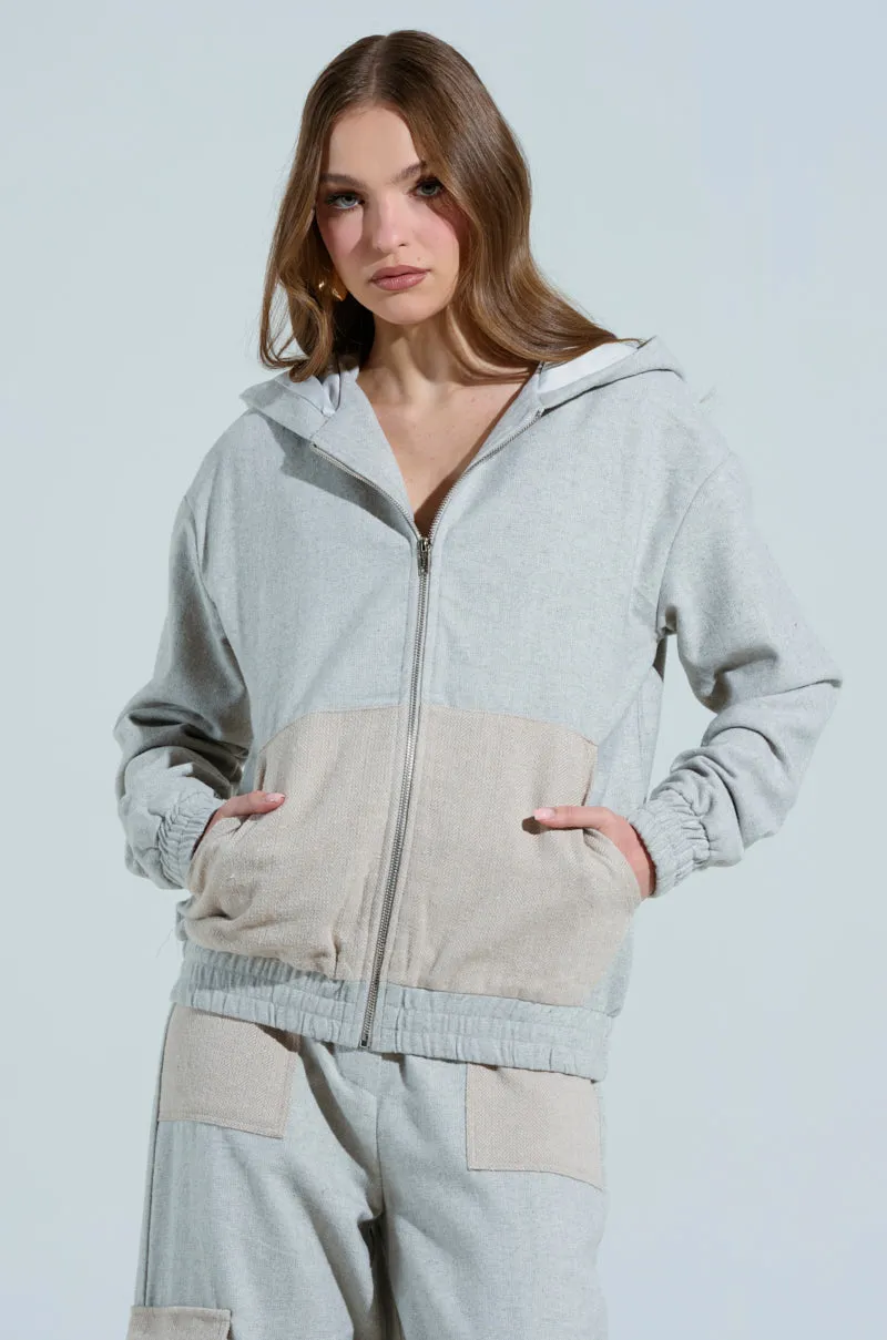 TO LOVE AGAIN ZIP UP SWEATSHIRT keychain accents