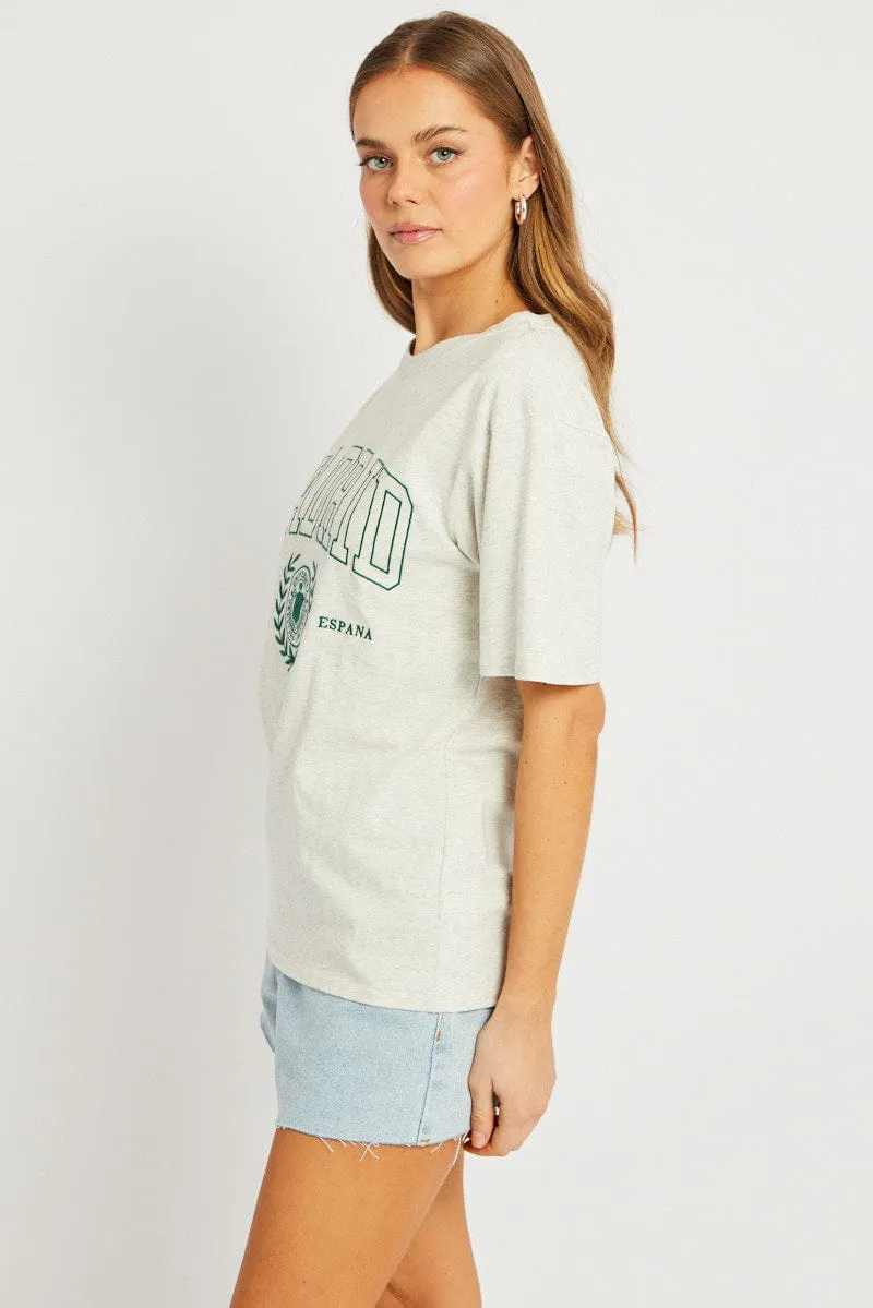 Relax Vibe Grey Graphic Tee Short Sleeve