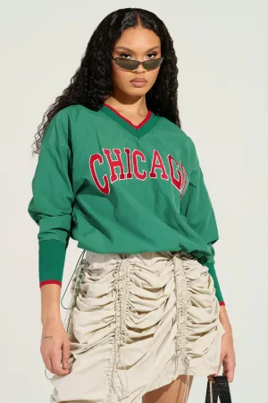 product metallic glamour Casual Fit REAL CHICAGO GIRL PULL OVER SWEATSHIRT