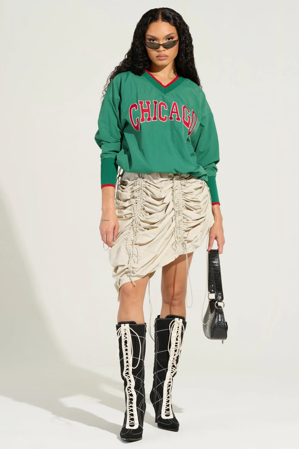 REAL CHICAGO GIRL PULL OVER SWEATSHIRT twill Flexible