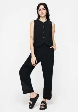 Aya Embroidered Linen Blend Balloon Pants Smooth Fit Lining Classic Fit