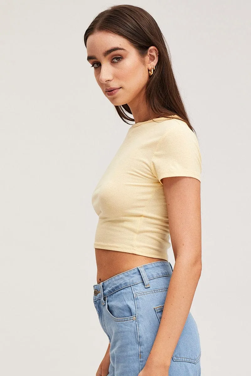 MultiPanelDesign Beige T-Shirt Short Sleeve Crew Neck
