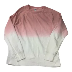 Warm Sweater Sweatshirt Crewneck By Old Navy In Pink & White, Size: M