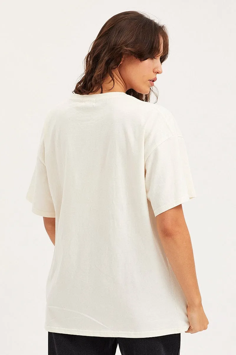 Smart Comfort White Unisex T-Shirt Short Sleeve Oversized Crew Neck