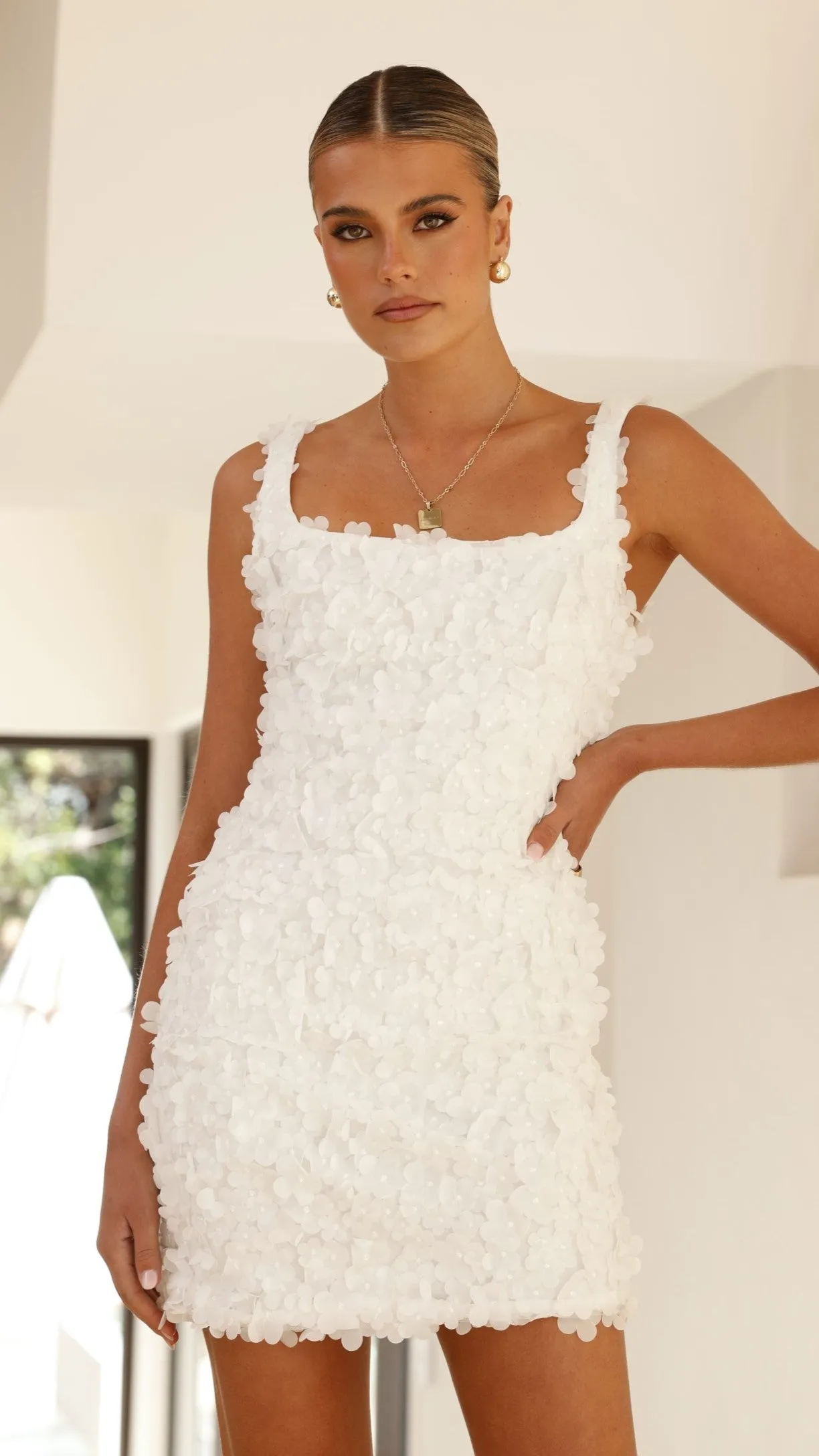 Fresh Chic Allegra Mini Dress - White Floral