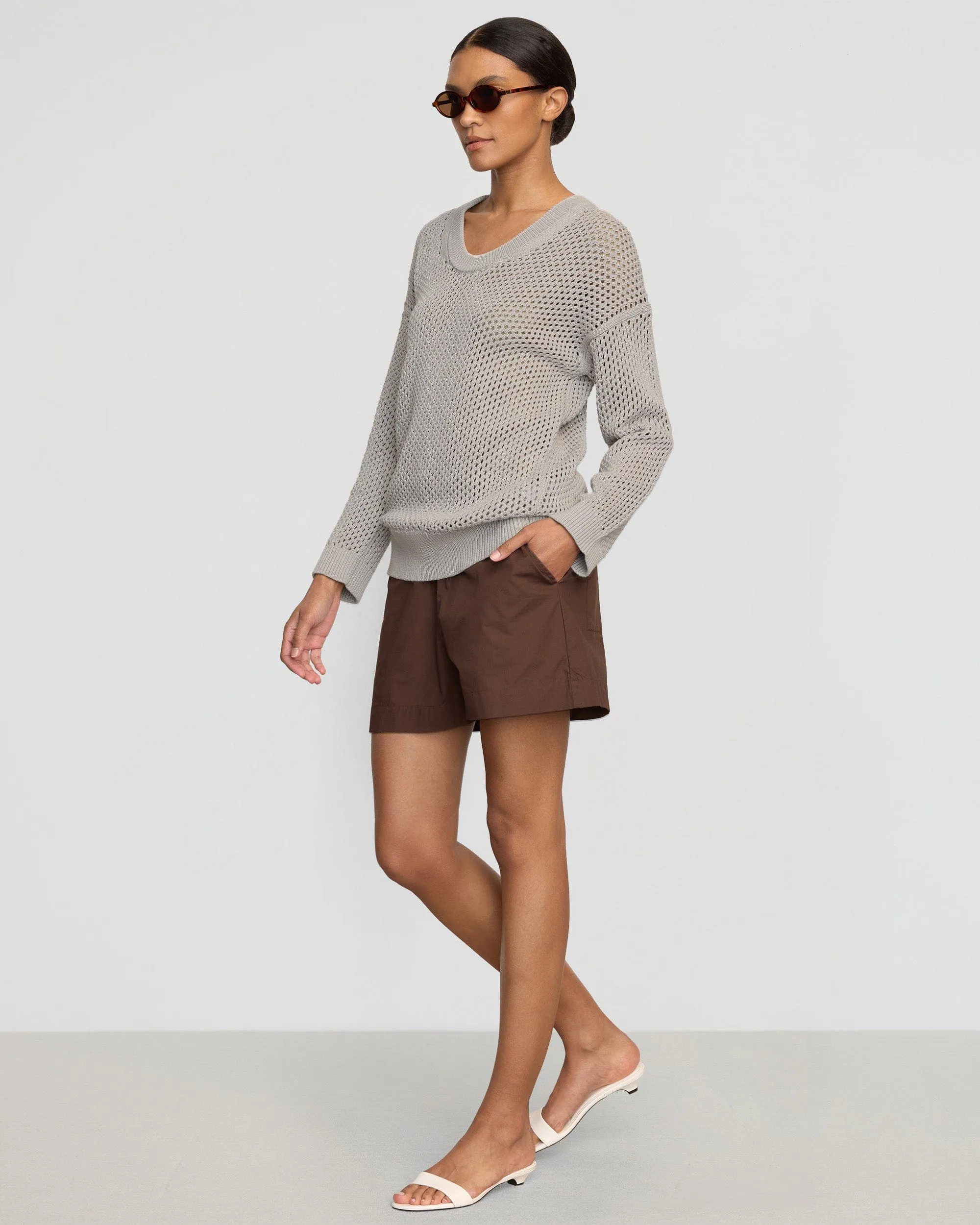 Cashmere Blend Archana Open Knit U-Neck Sweater