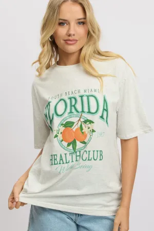Active Comfort Style Sporty Comfort Grey Graphic Tee Short Sleeve