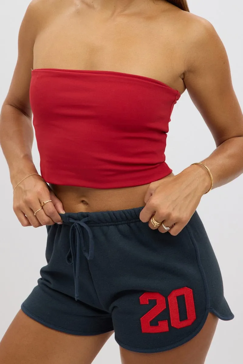 Blue Track Shorts Low Rise new semester Cross Ventilation Channels