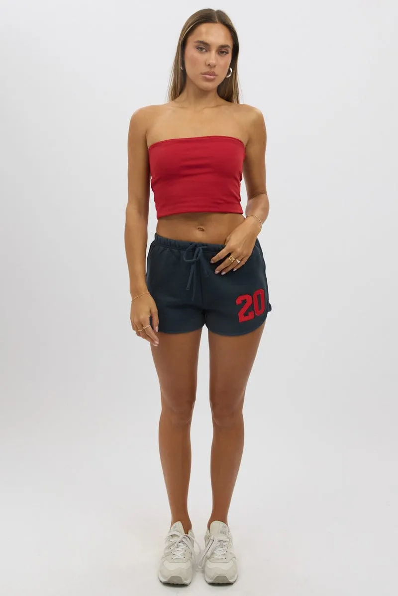 Quick Access Pockets Cool Comfort Blue Track Shorts Low Rise