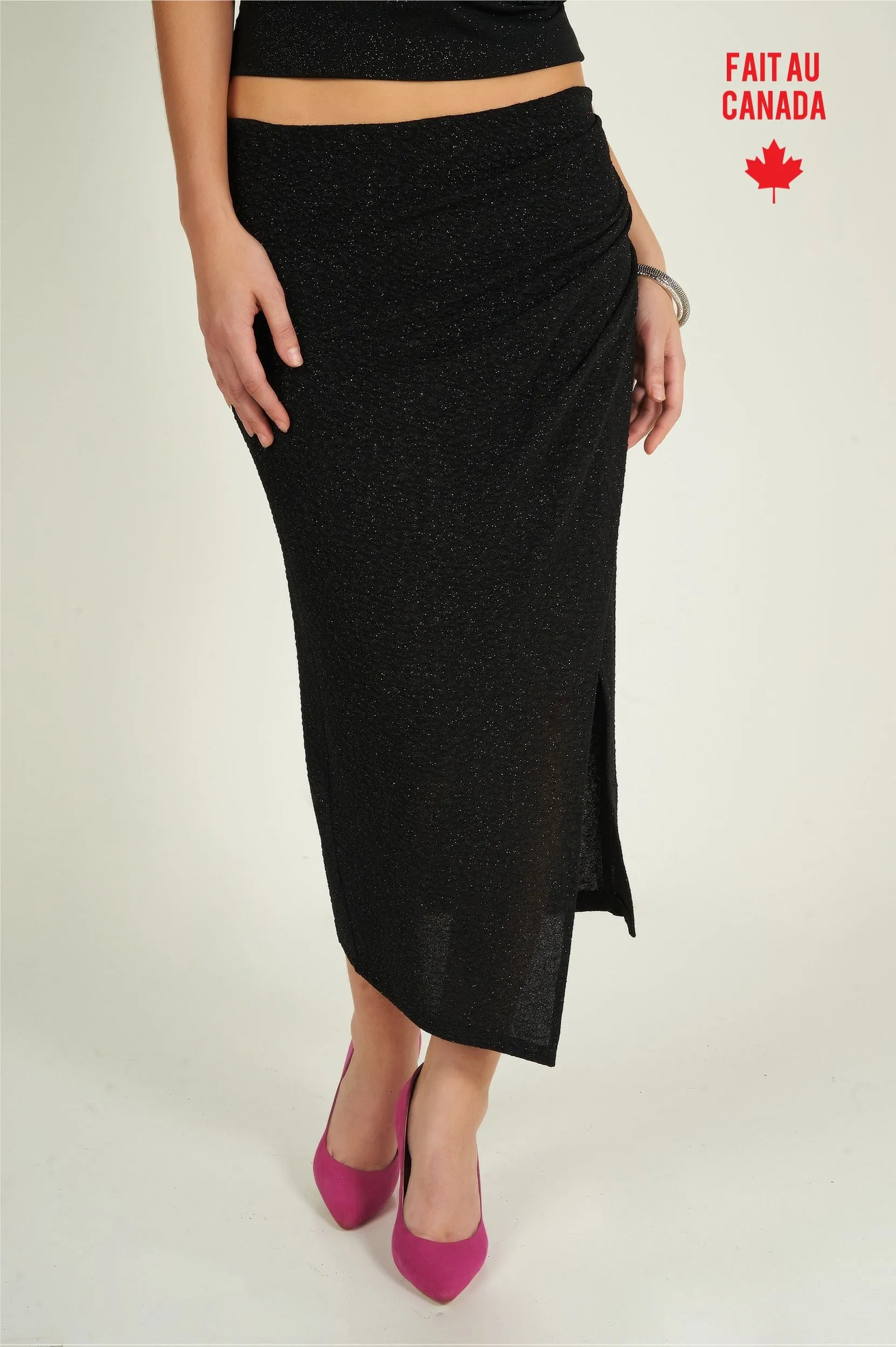 Jupe portefeuille brillante - BO - (R-A15) - VENTE FINALE Comfy Fit Art Gallery Visit