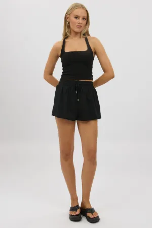 Black Shorts Elasticated Waist Reflective details Tactical Attachment Loops