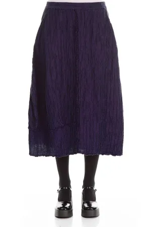City Mood Crinkled Royal Purple Silk Linen Skirt