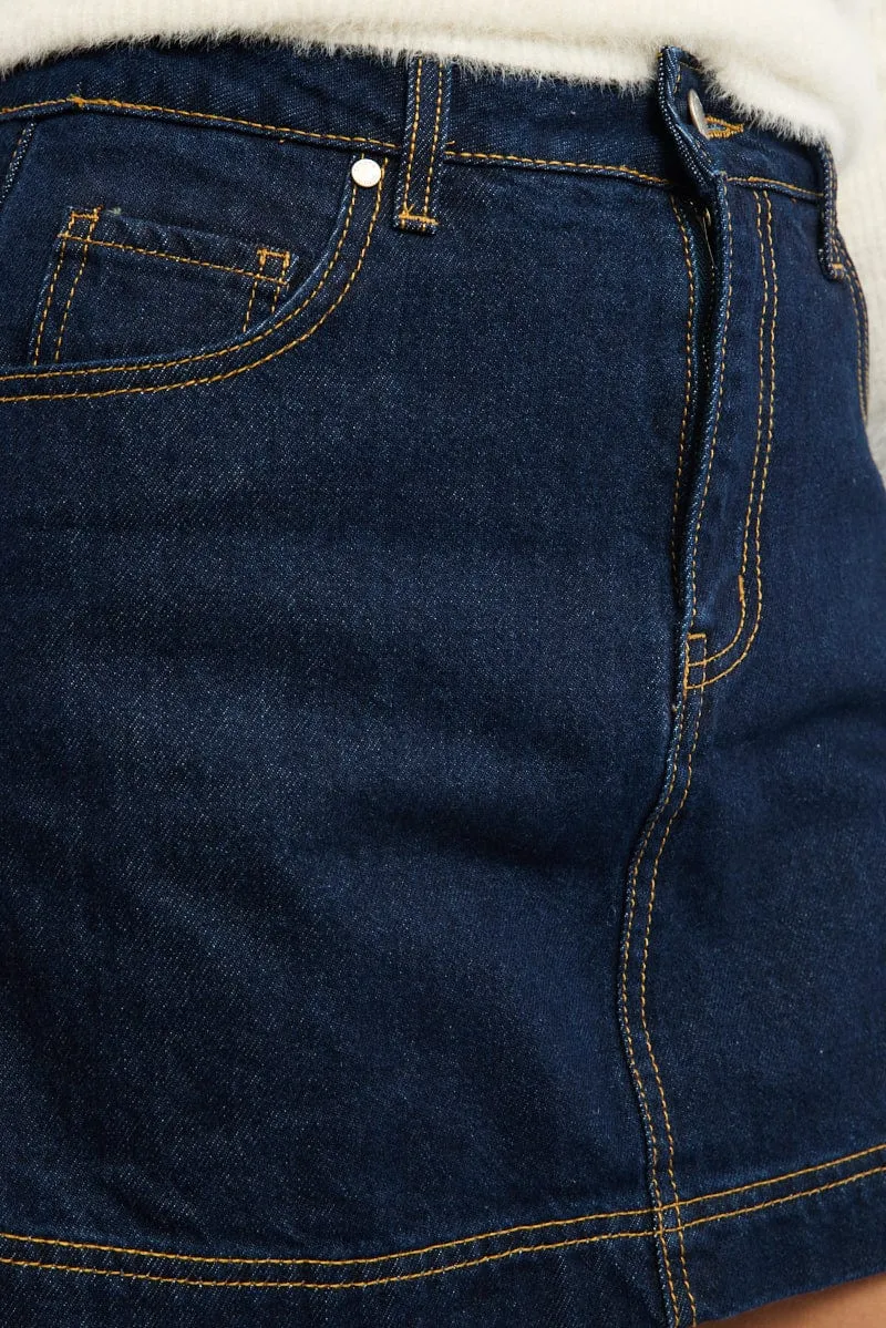 quick dry Denim Skorts Skirt High Rise