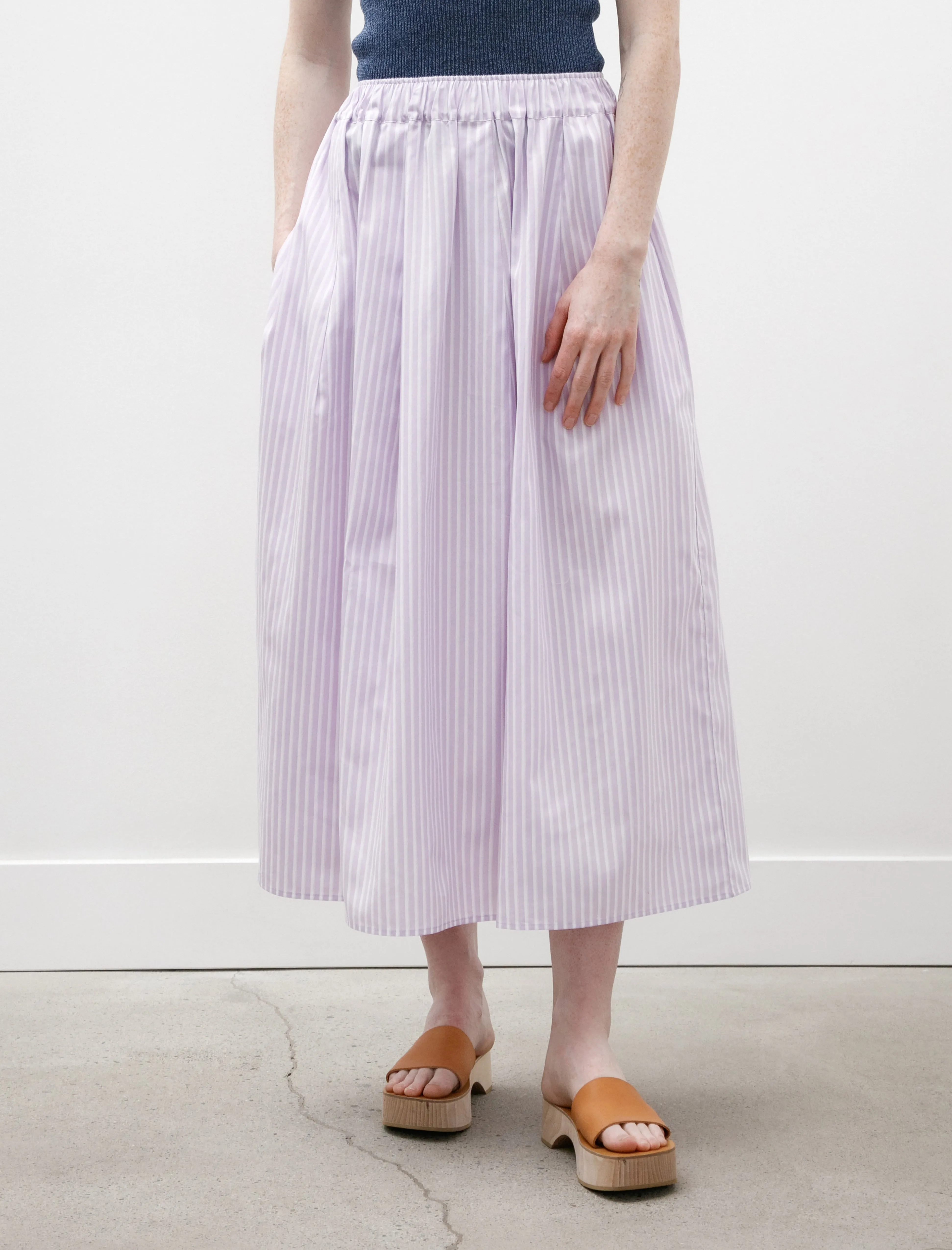 Maxi Skirt Mauve with White Stripes Built In Shorts