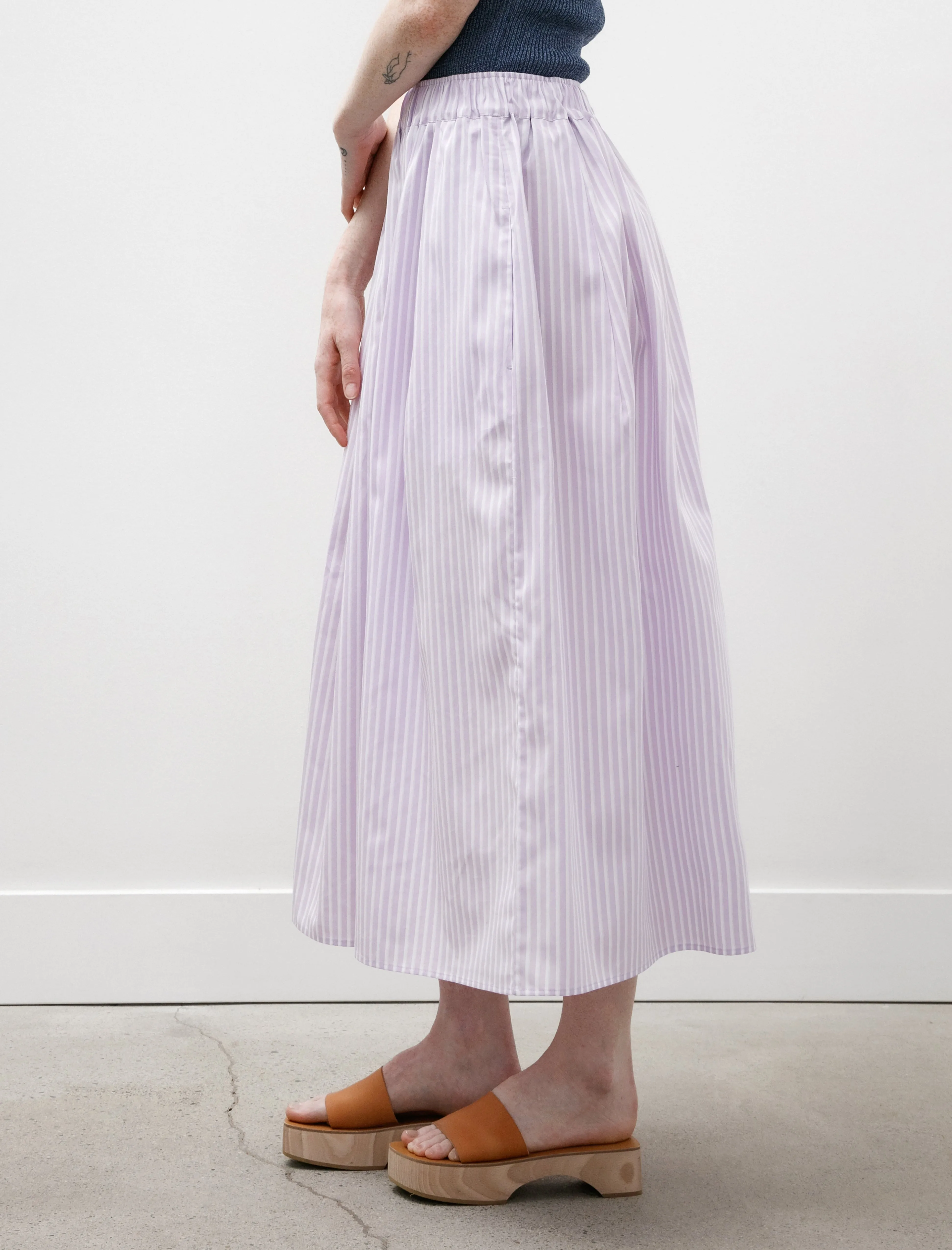 Maxi Skirt Mauve with White Stripes Refined Sophistication Basic Layers