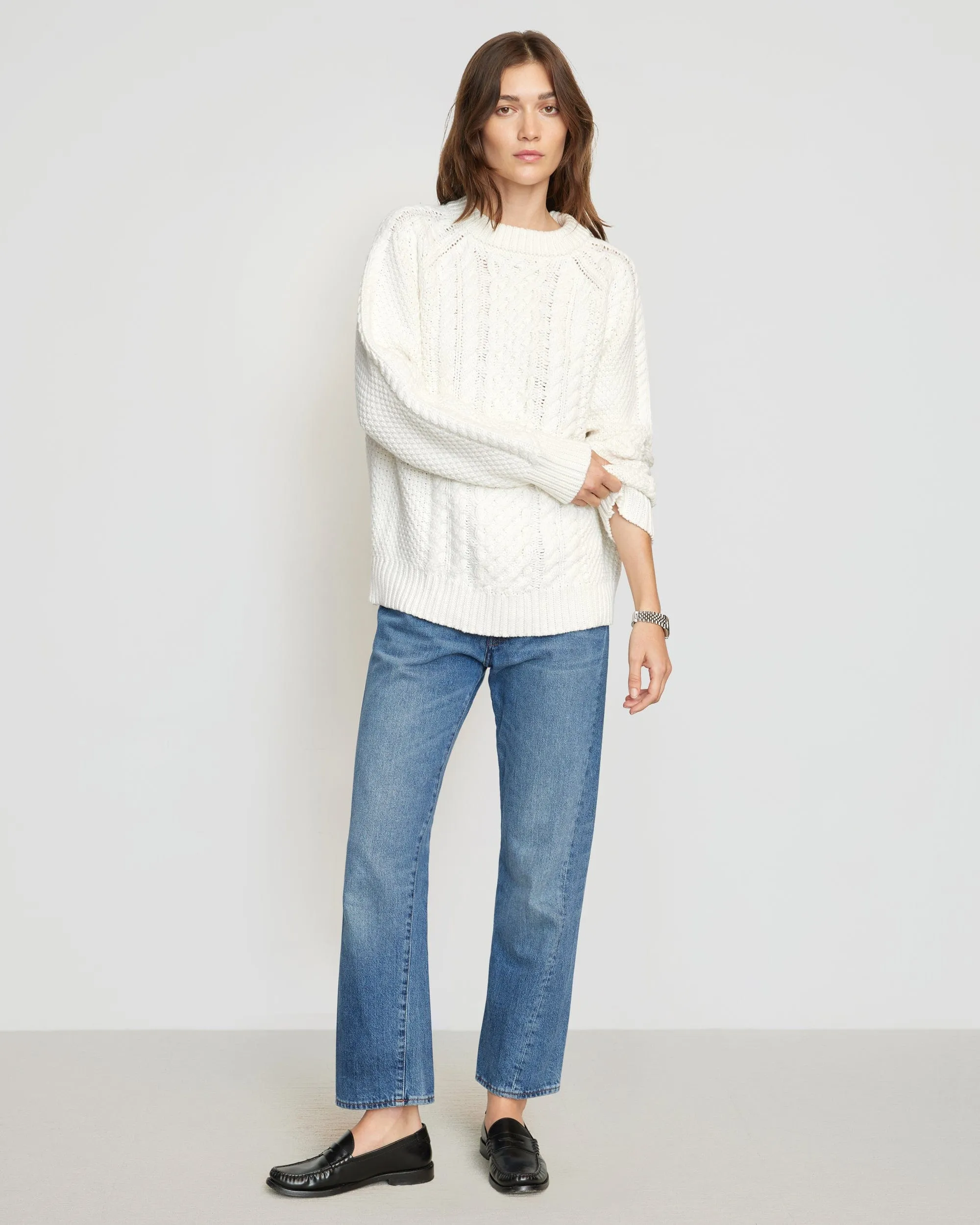 Brady Chunky Cable Knit Sweater Functional Layer Comfy Fashion