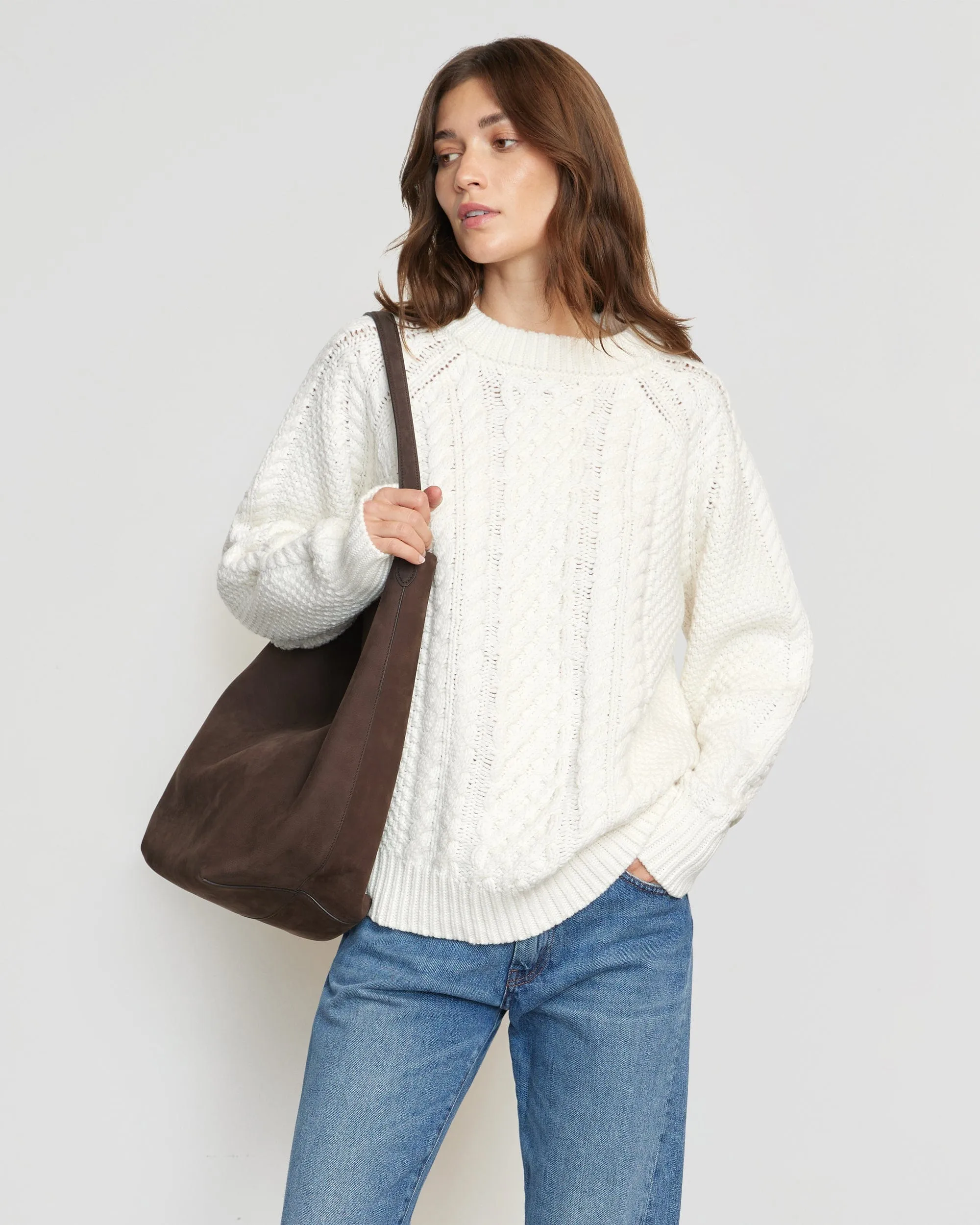 Brady Chunky Cable Knit Sweater Plush Inner Lining Fashionable Layer