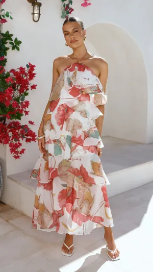 Soho Maxi Dress - Blush Lotus Paper Glow