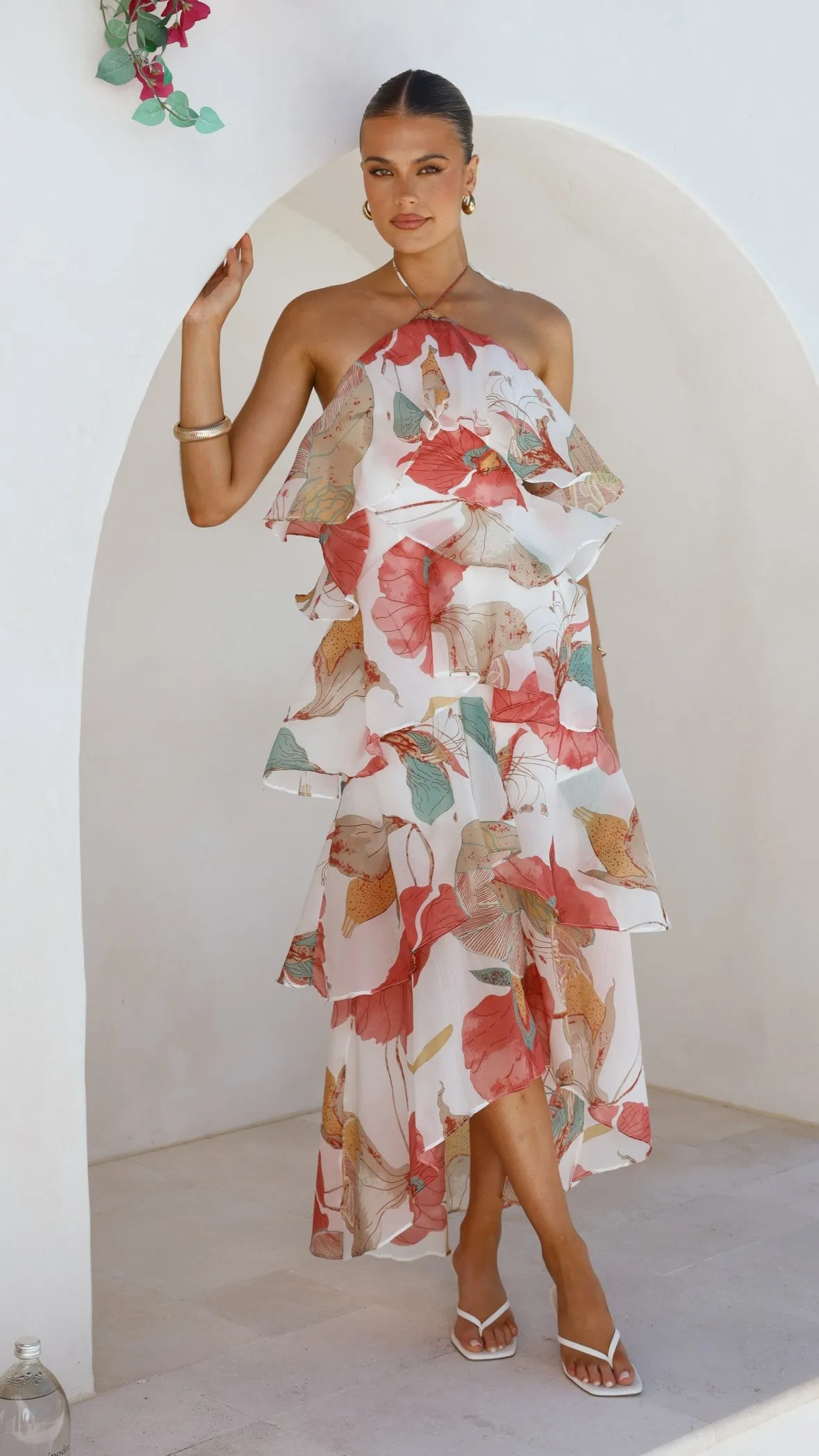 Georgette Glow Earth Brown Soho Maxi Dress - Blush Lotus