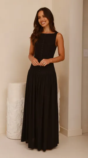 Cloud Soft Comfortable casual maxi Kora Maxi Dress - Black