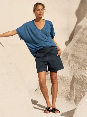 Glow Soft Edge Beat Paros Linen Shorts Charcoal Glow Lovely