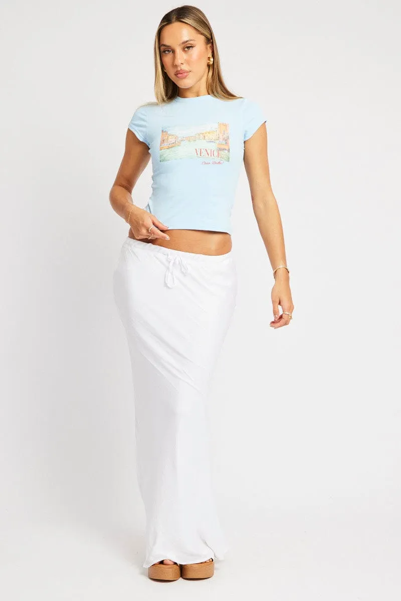 Soft and Lightweight Blue Graphic Tee Short Sleeve
