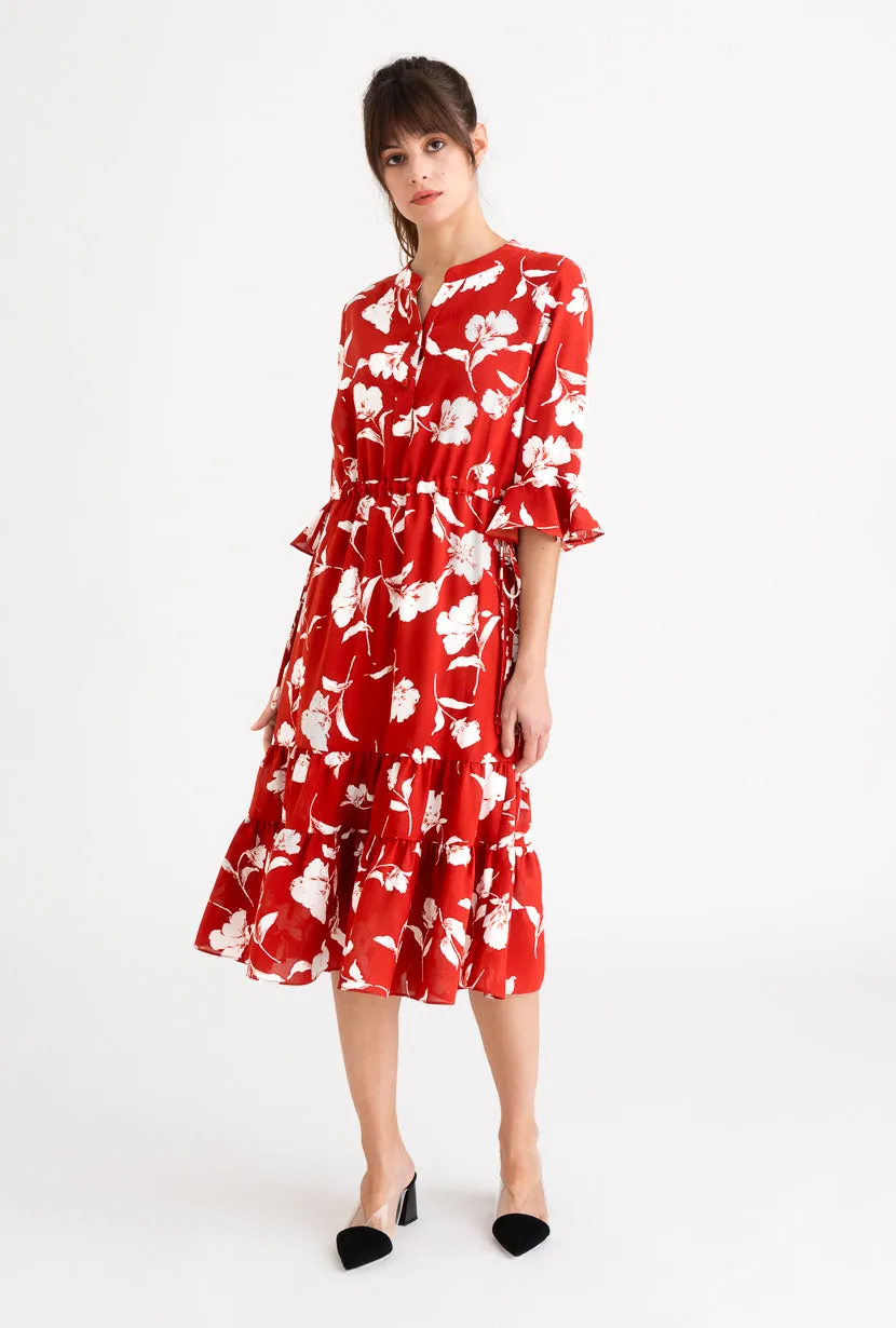 Star Soul Celina Dress - Red Floral