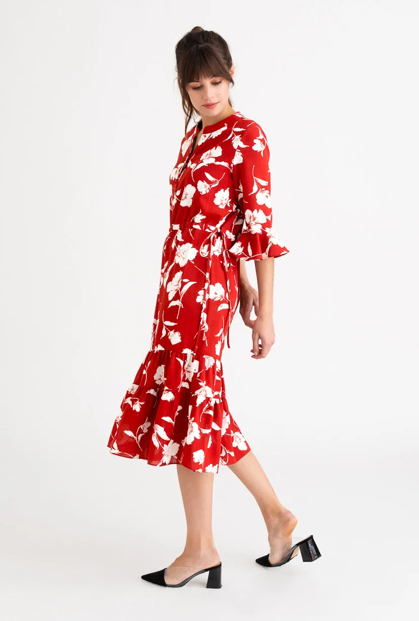 Camera Glow Celina Dress - Red Floral