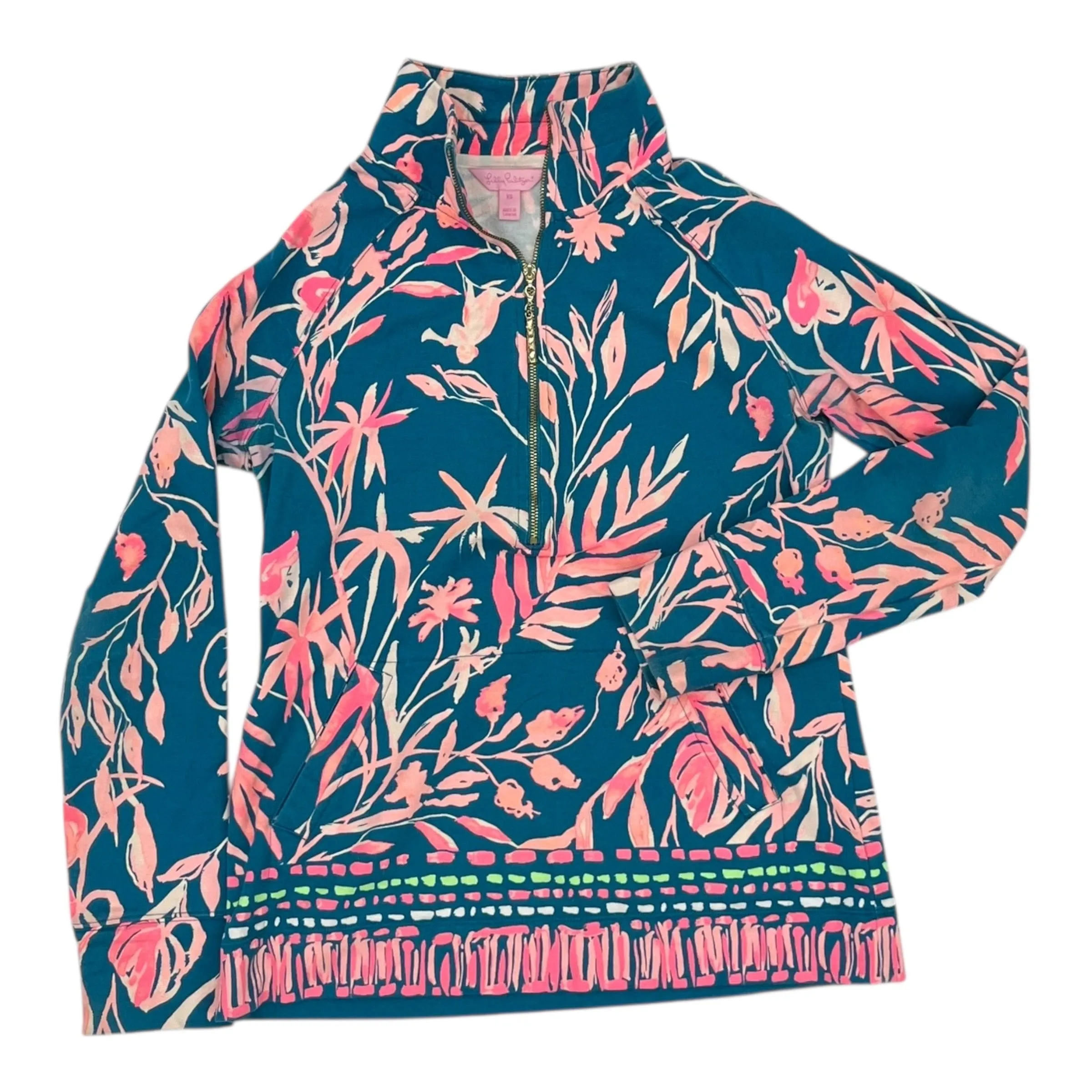 Breathable knit Sweatshirt Designer By Lilly Pulitzer In Teal, Size:Xs